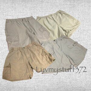 DEAL 4 PAIRS!!!🎉🎉🎉Men's Khaki Cargo Shorts Deal for 4 Pairs
